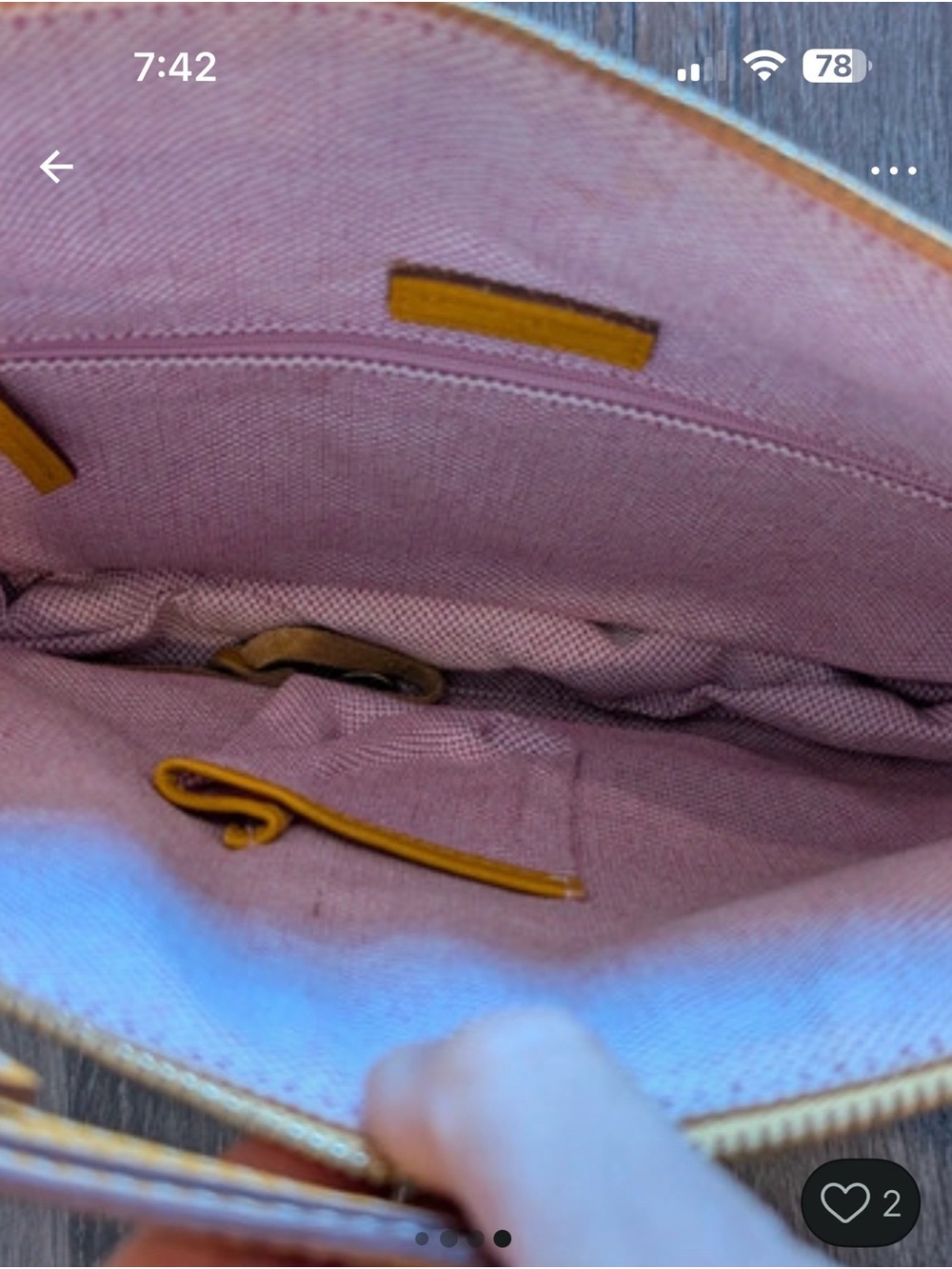 Dooney & Bourke Mustard Yellow Leather Hobo Shoulder Bag - Picture 4 of 4